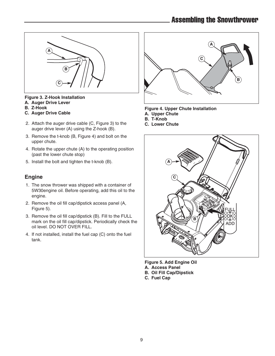 Assembling the snowthrower | Snapper 522E User Manual | Page 11 / 26