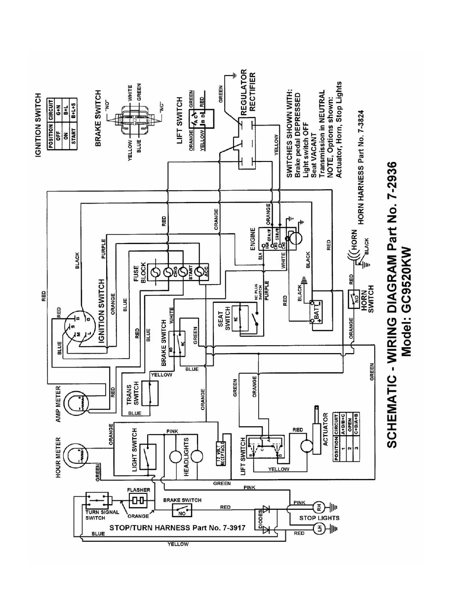 Wiring schematics | Snapper GC9520KW User Manual | Page 30 / 40