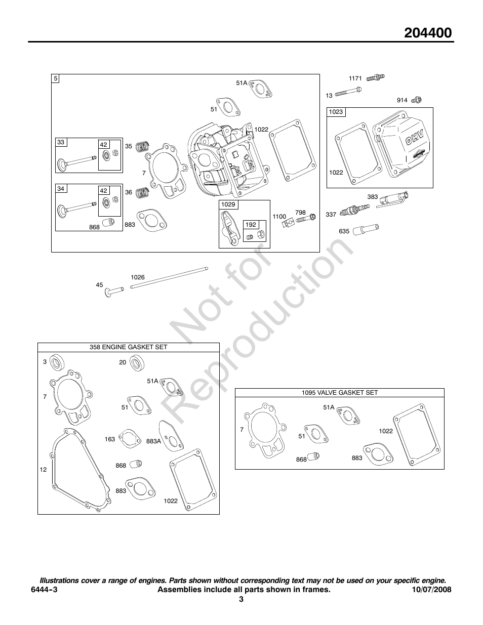 Not for reproduction | Snapper 204400 User Manual | Page 3 / 20