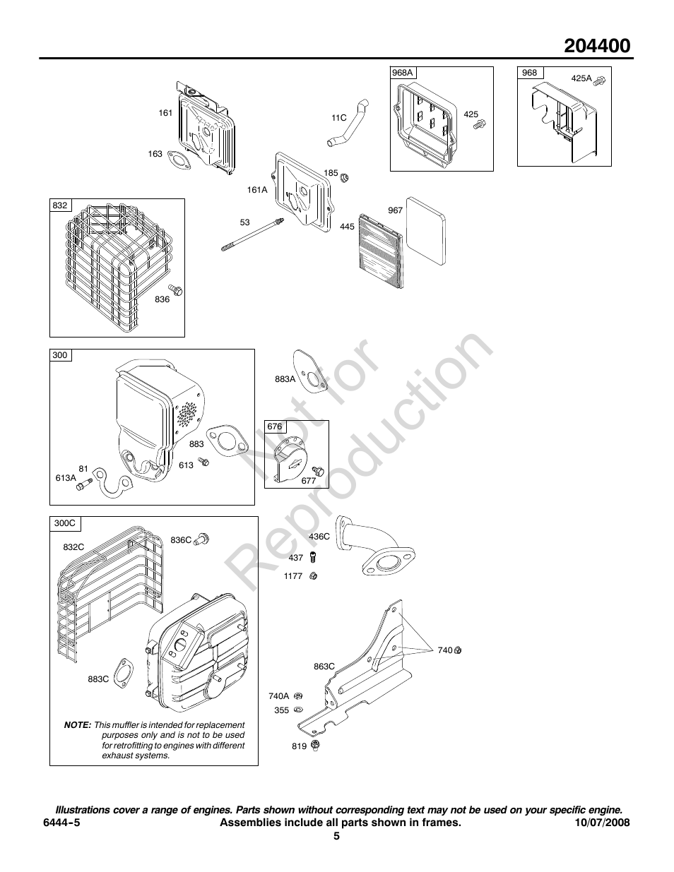 Not for reproduction | Snapper 204400 User Manual | Page 5 / 20