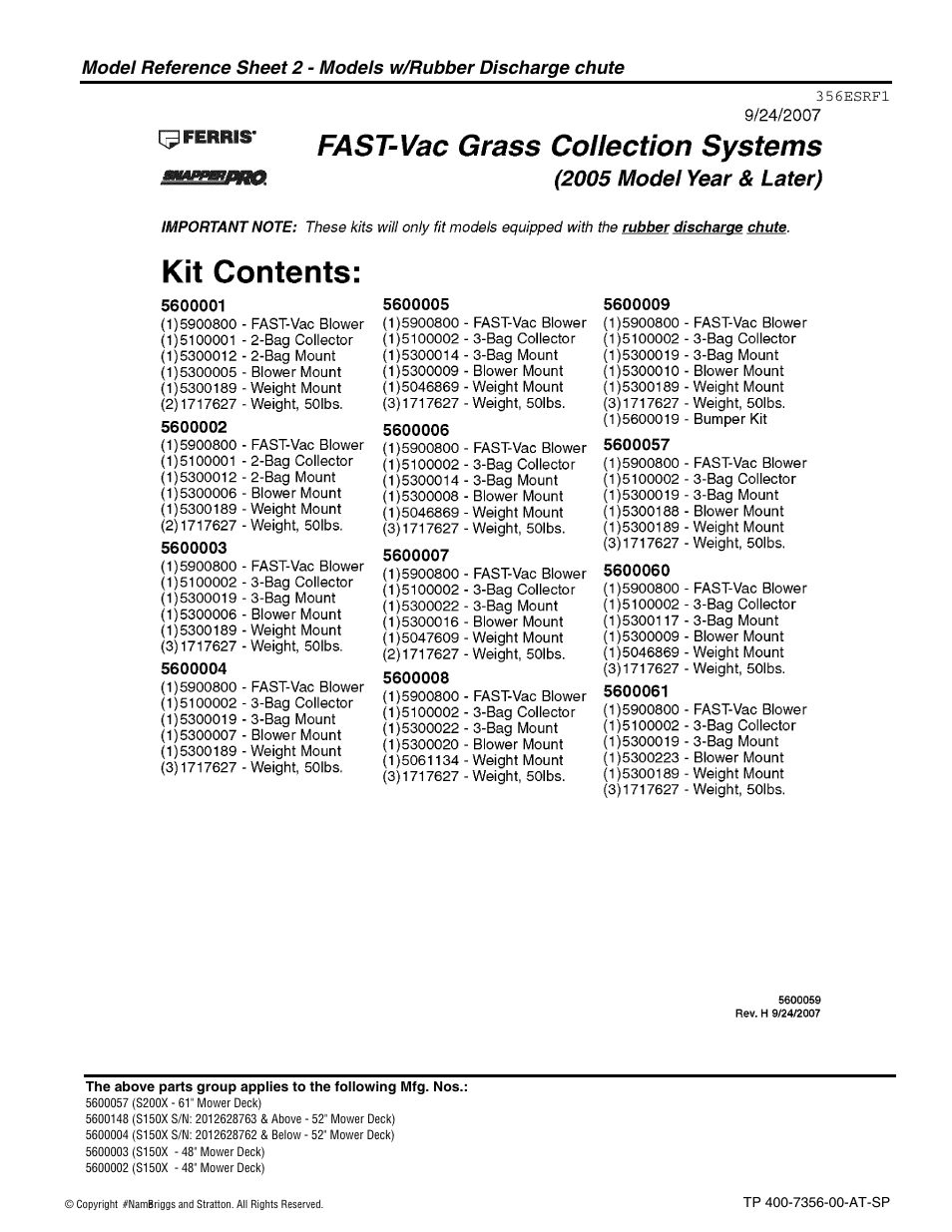 Snapper FAST-VAC 5600148 User Manual | Page 21 / 24