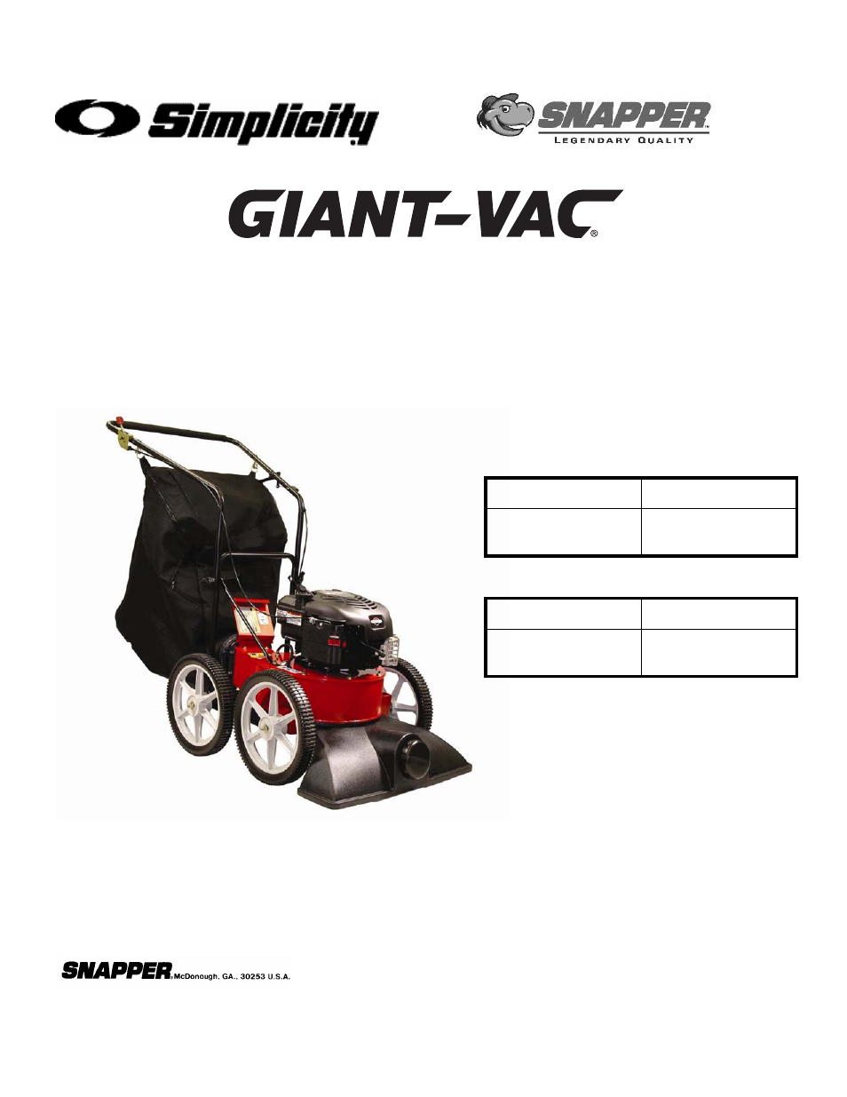 Snapper SV25500HV  EU User Manual | 16 pages