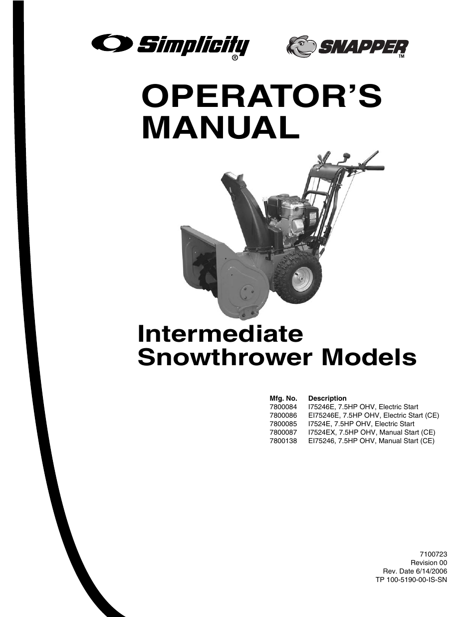 Snapper E175246E User Manual | 32 pages