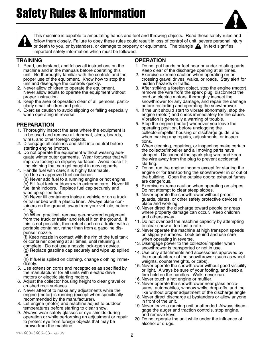 Safety rules & information | Snapper E175246E User Manual | Page 3 / 32
