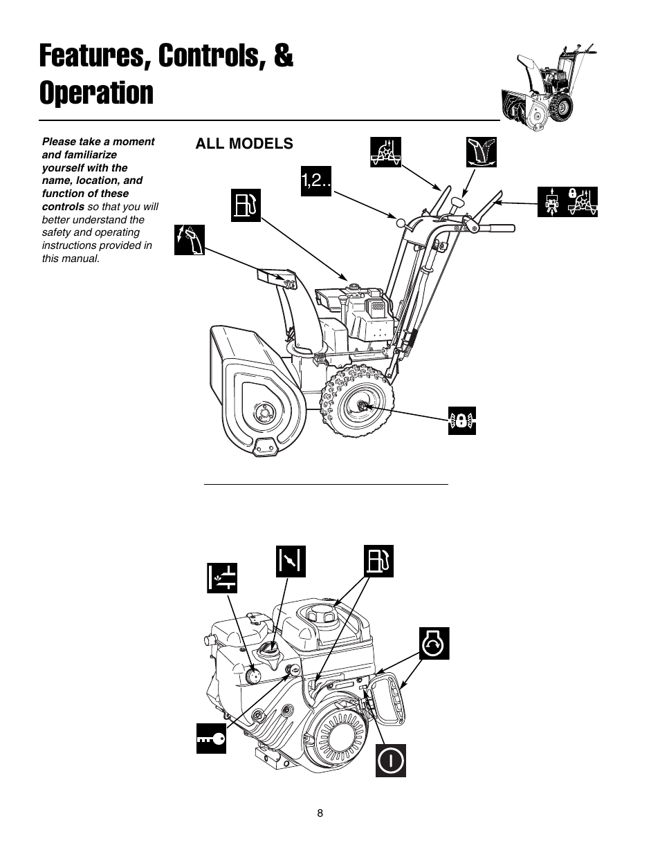 Features, controls, & operation | Snapper E175246E User Manual | Page 9 / 32