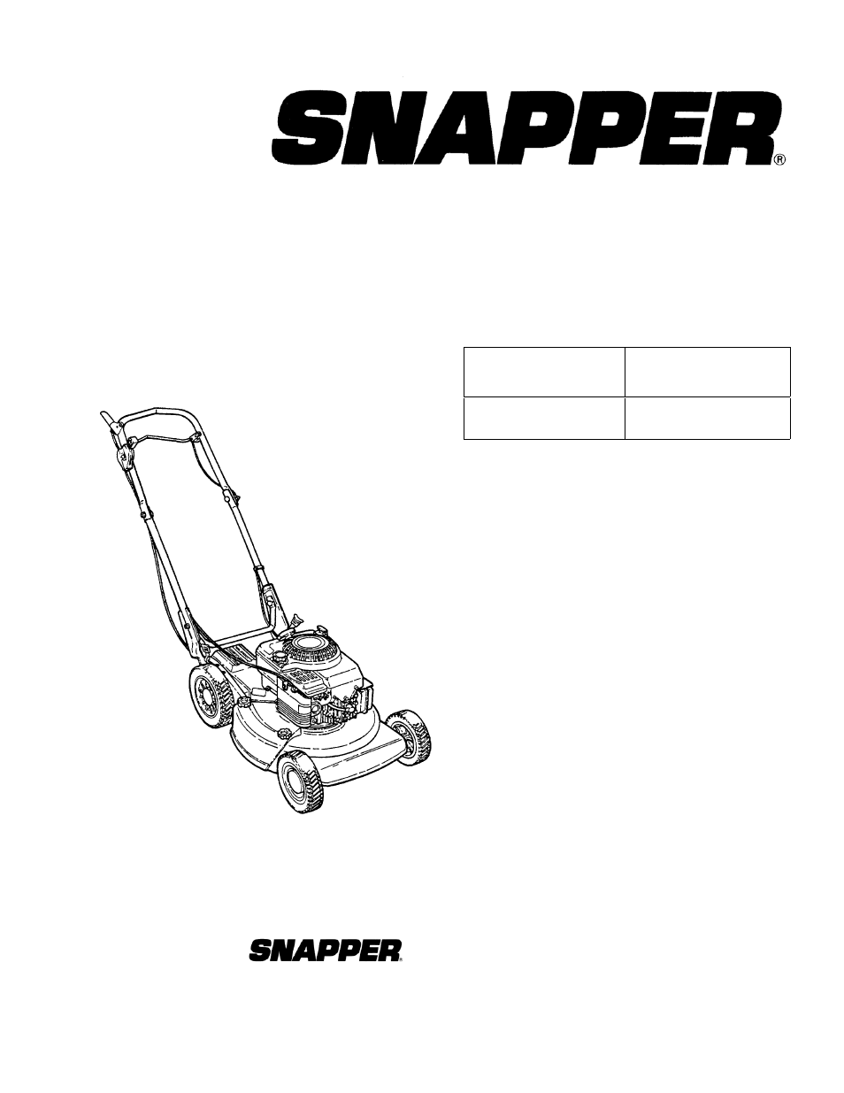 Snapper RP20500 User Manual | 22 pages