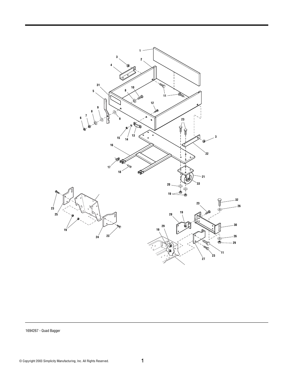 Quad bagger dump cart | Snapper 3539 User Manual | Page 2 / 4