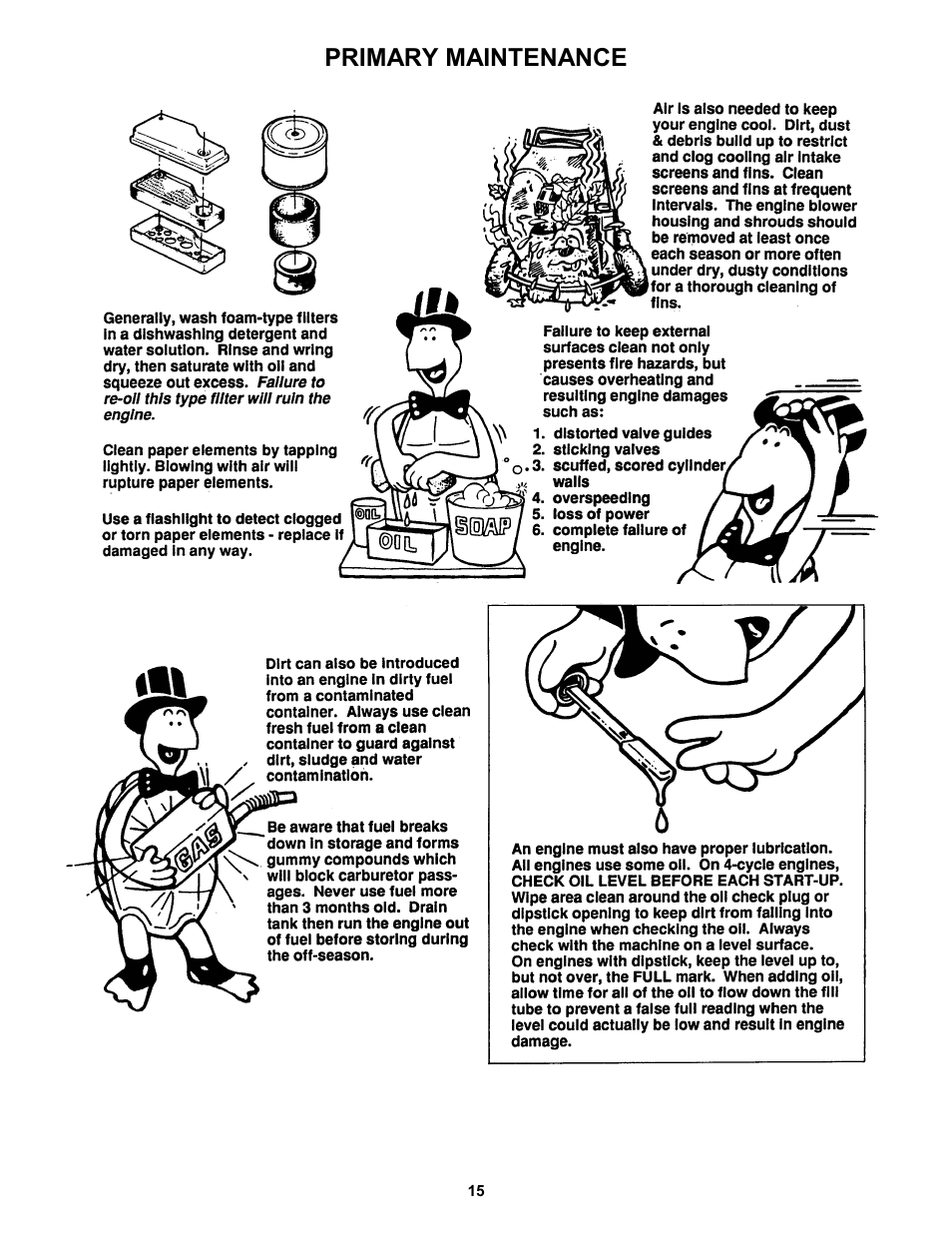 Primary maintenance | Snapper EICFR5505BV User Manual | Page 15 / 20