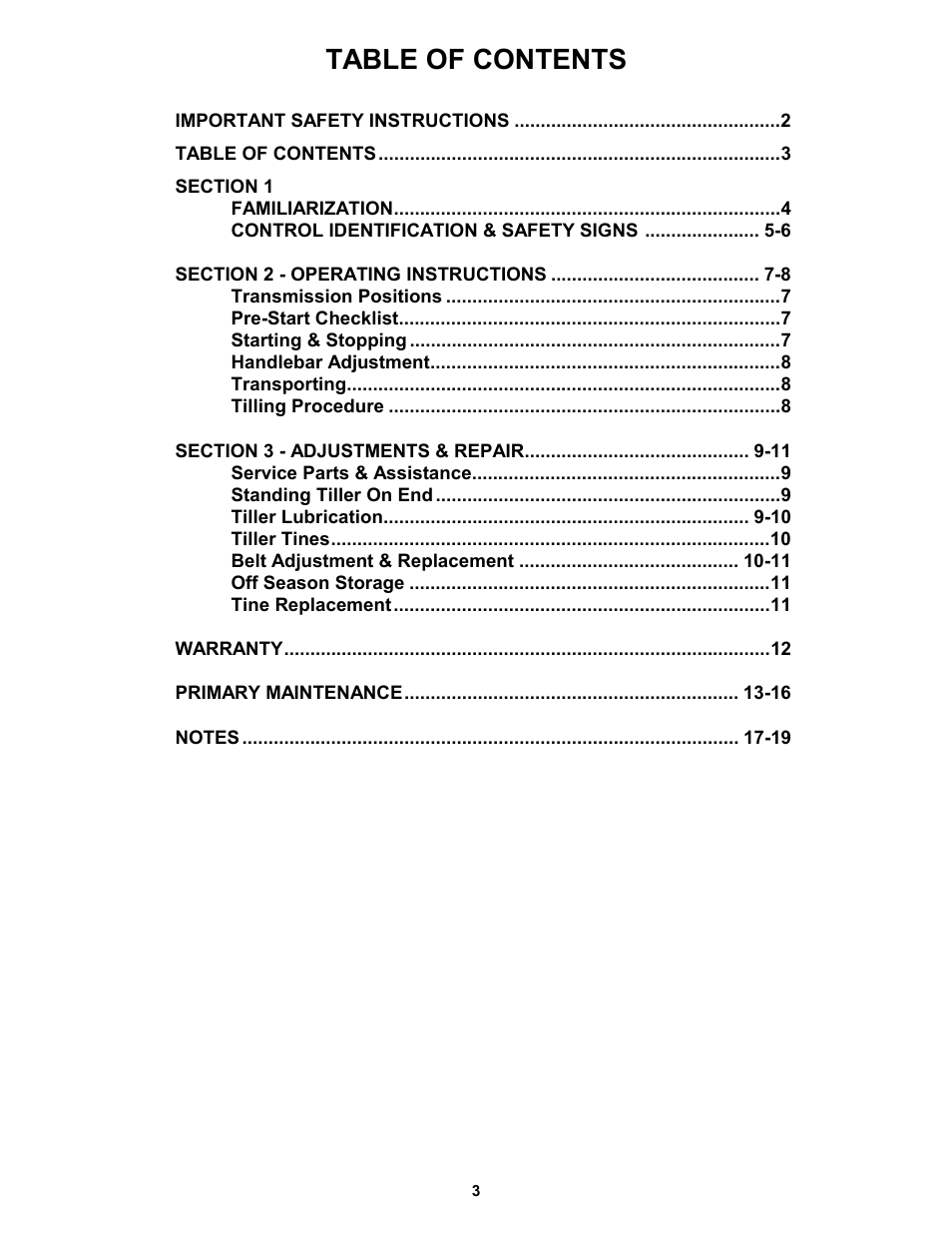 Snapper EICFR5505BV User Manual | Page 3 / 20