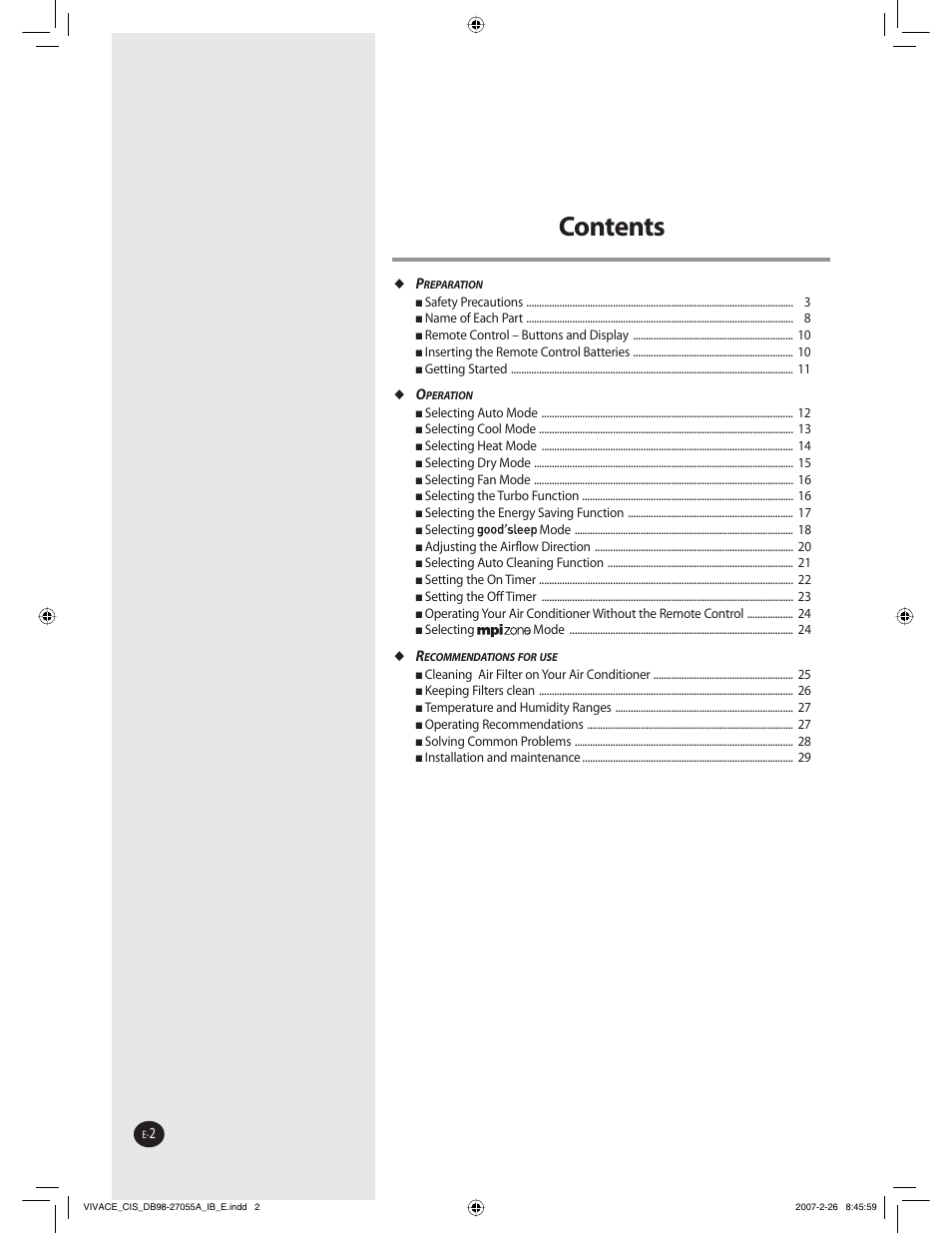Poufout | Samsung AQ09VBCNSER User Manual | Page 2 / 60