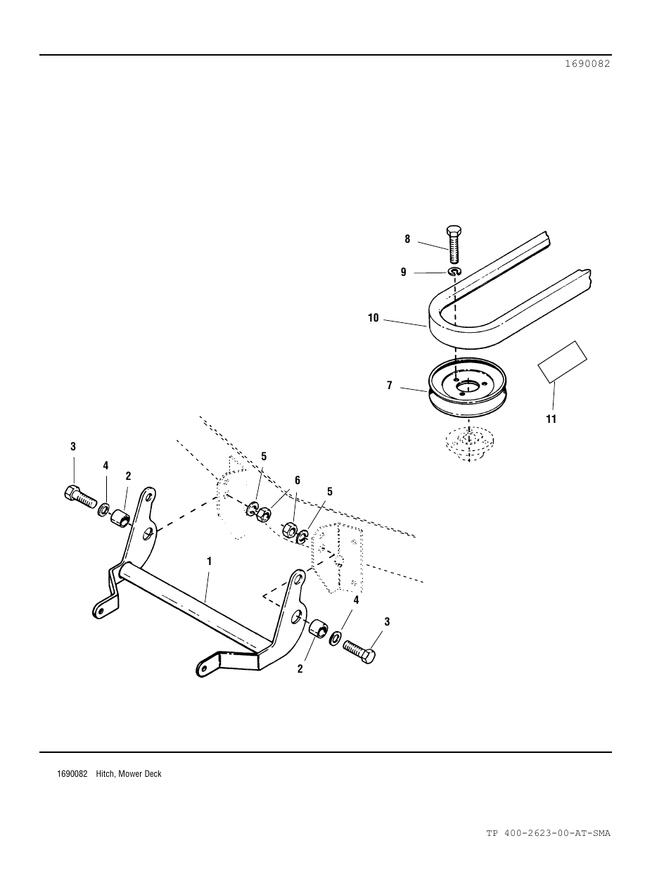 42” rotary mower hitch assembly | Snapper 2623 User Manual | Page 2 / 4