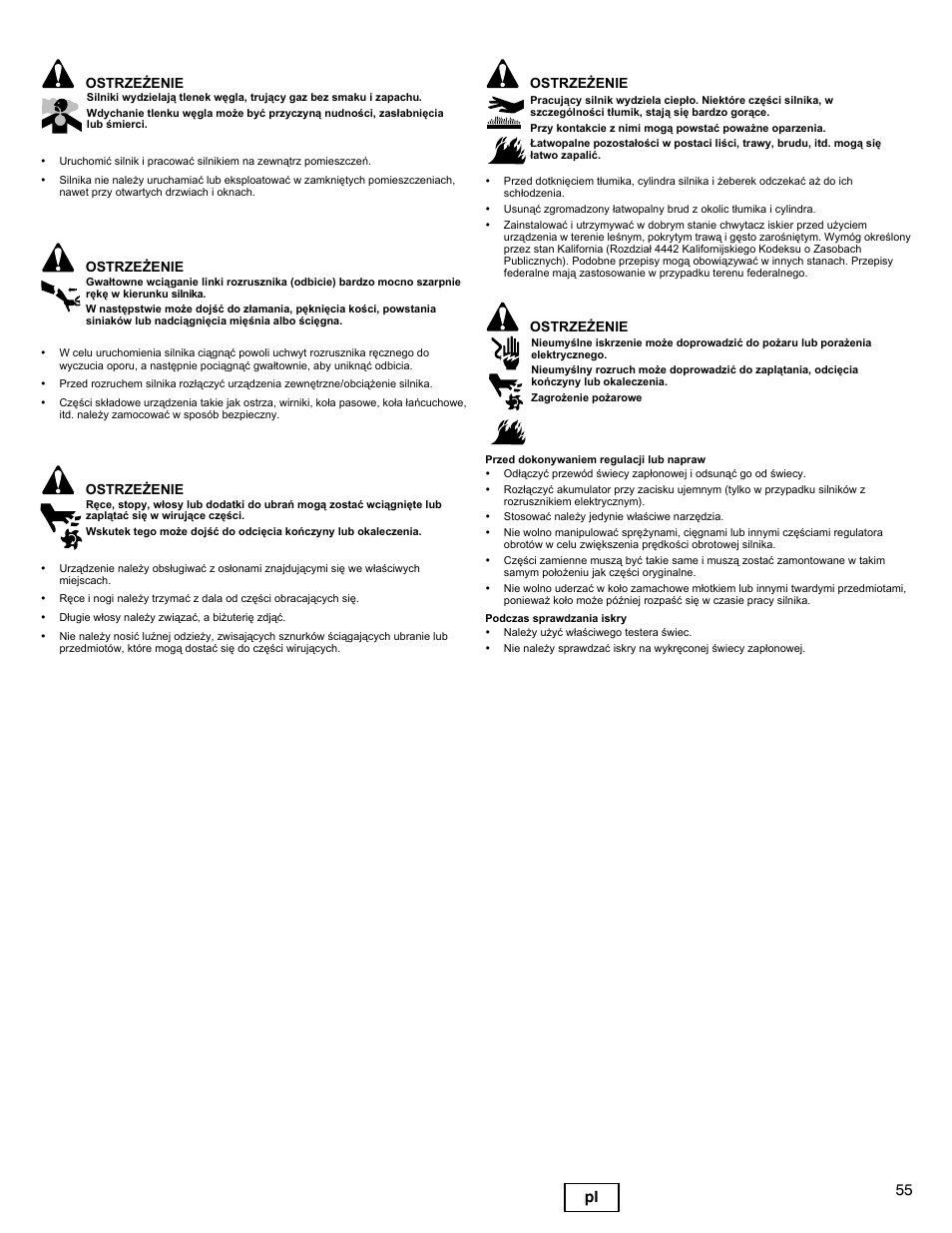 55 pl | Snapper 90000 User Manual | Page 55 / 80