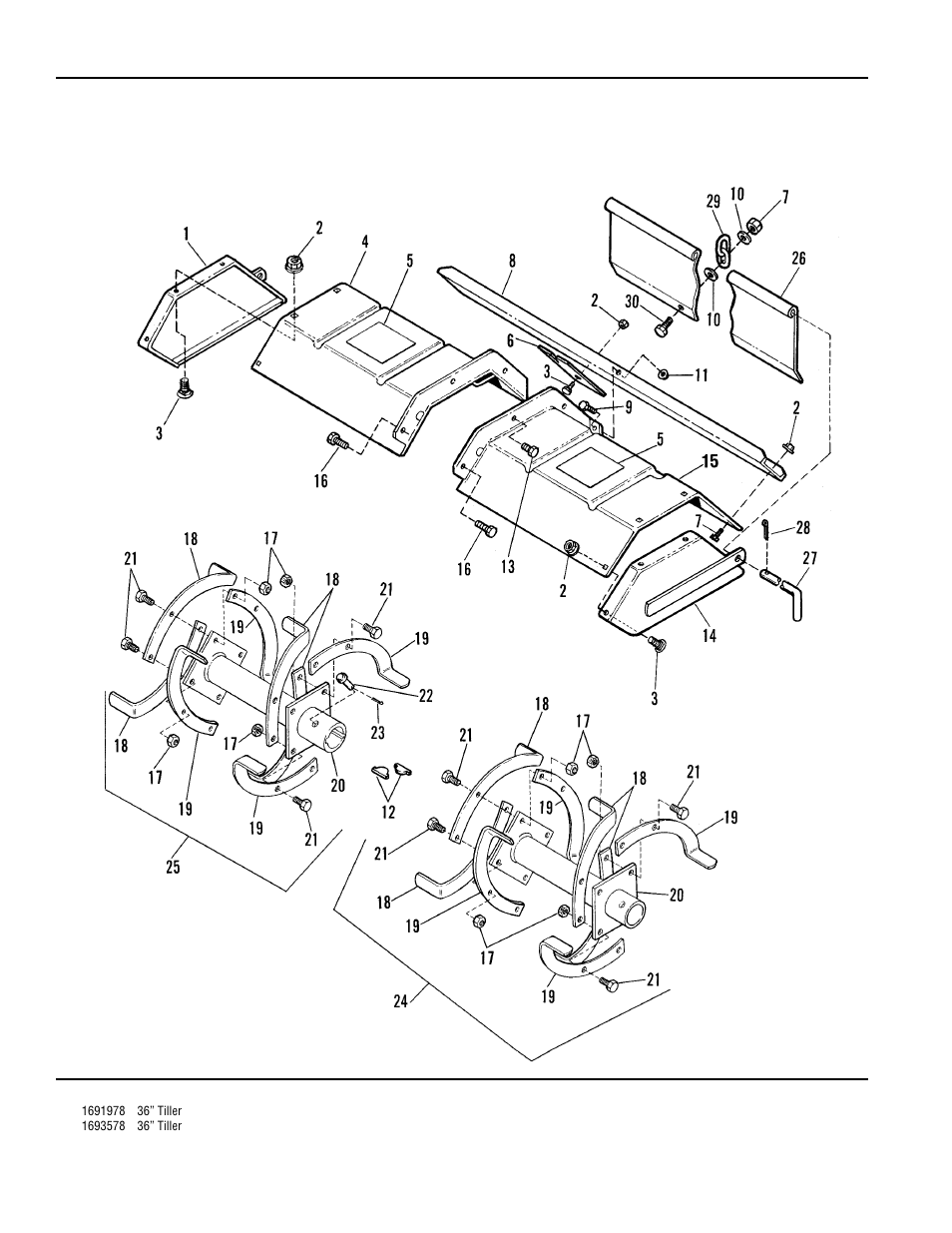 36” tine & deflector group | Snapper 2373 User Manual | Page 2 / 10