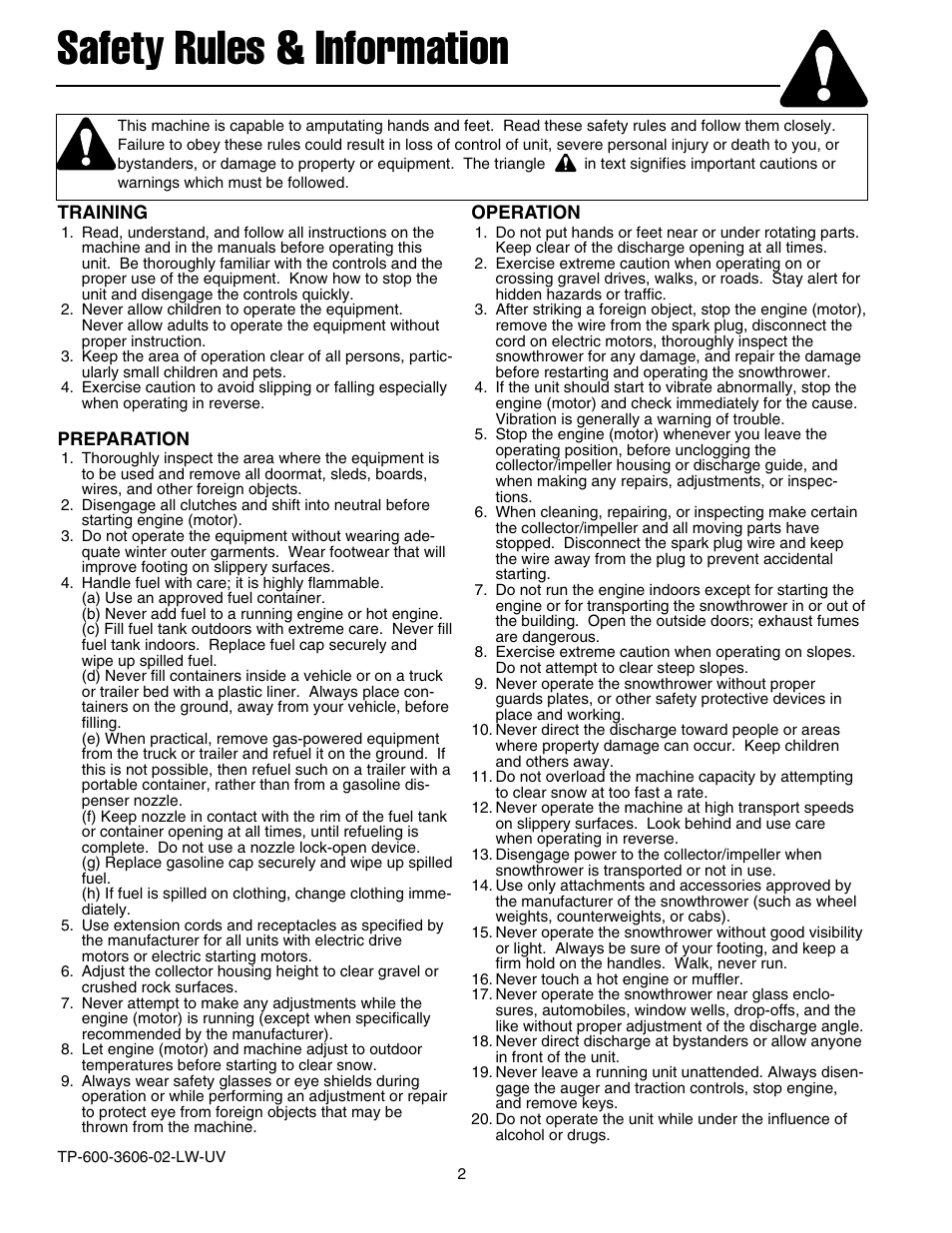 Safety rules & information | Snapper 520EEN User Manual | Page 3 / 20