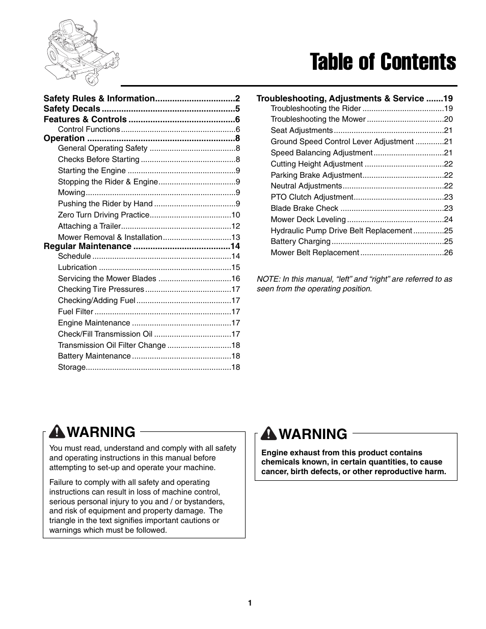 Snapper ZT20501BV User Manual | Page 2 / 30