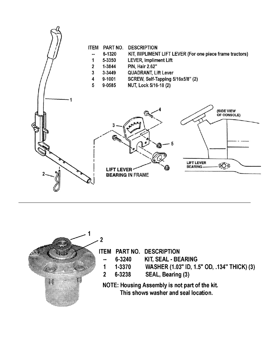 1320 accessory, implement lift lever kit | Snapper Lawn Mower Accessory User Manual | Page 37 / 68