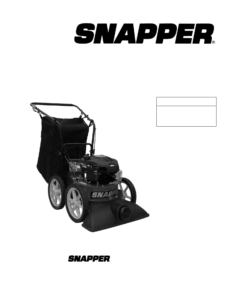 Snapper ESV25650B -1 User Manual | 16 pages