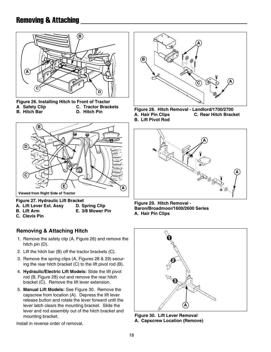 Removing & attaching | Snapper 1721302-04 User Manual | Page 19 / 22