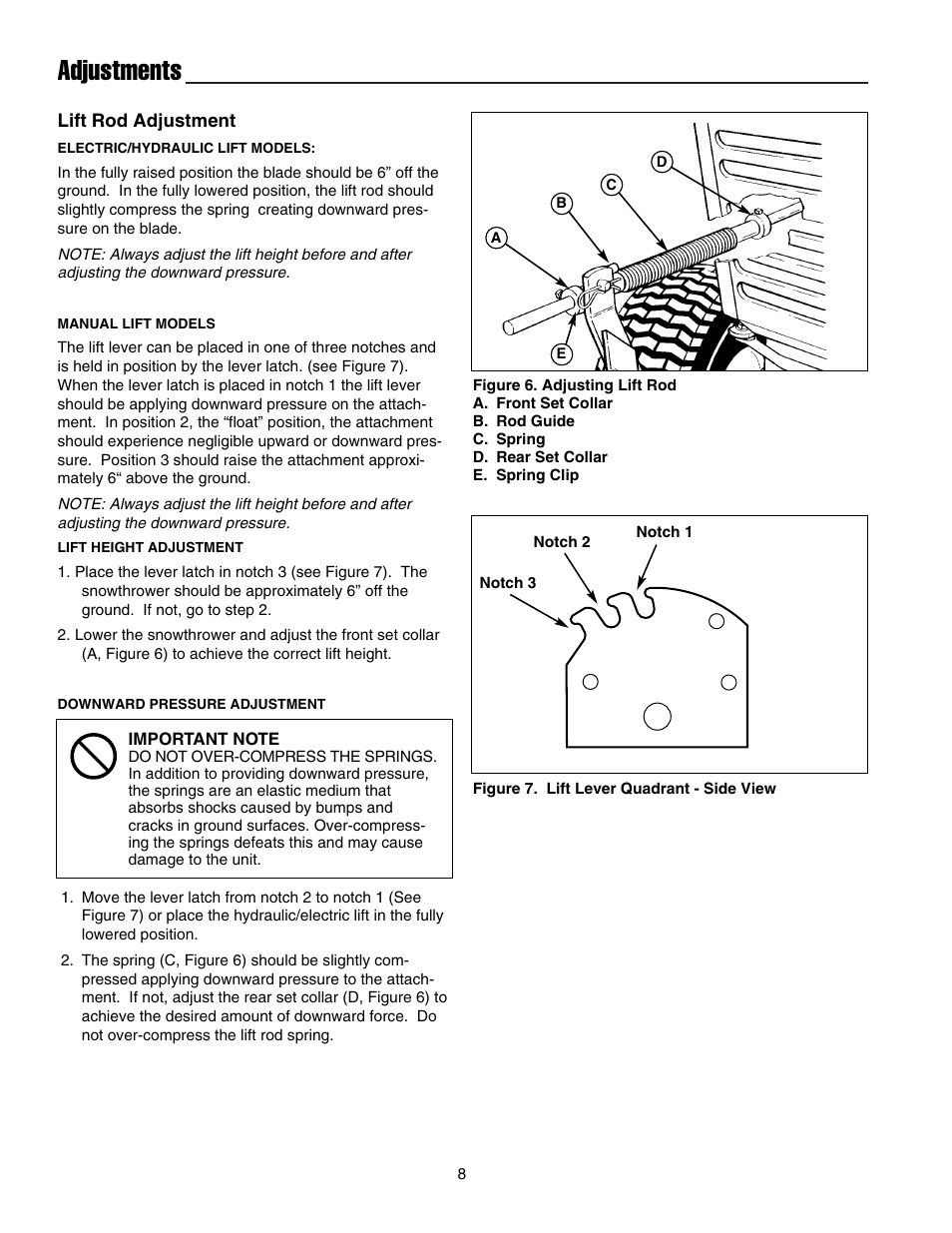 Adjustments | Snapper 1721302-04 User Manual | Page 9 / 22