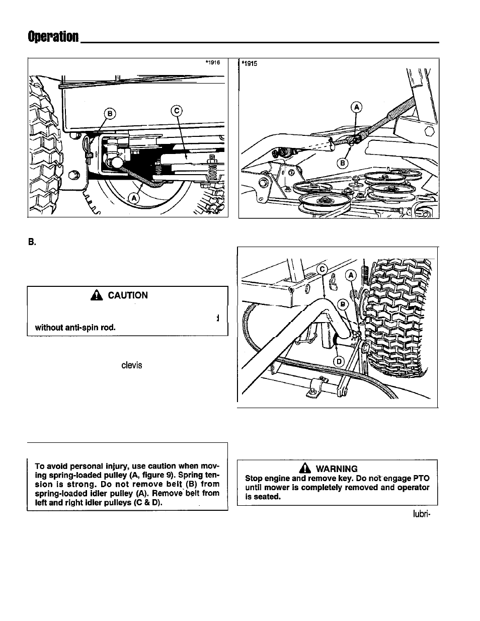 Mower removal | Snapper 1300 Series User Manual | Page 14 / 40