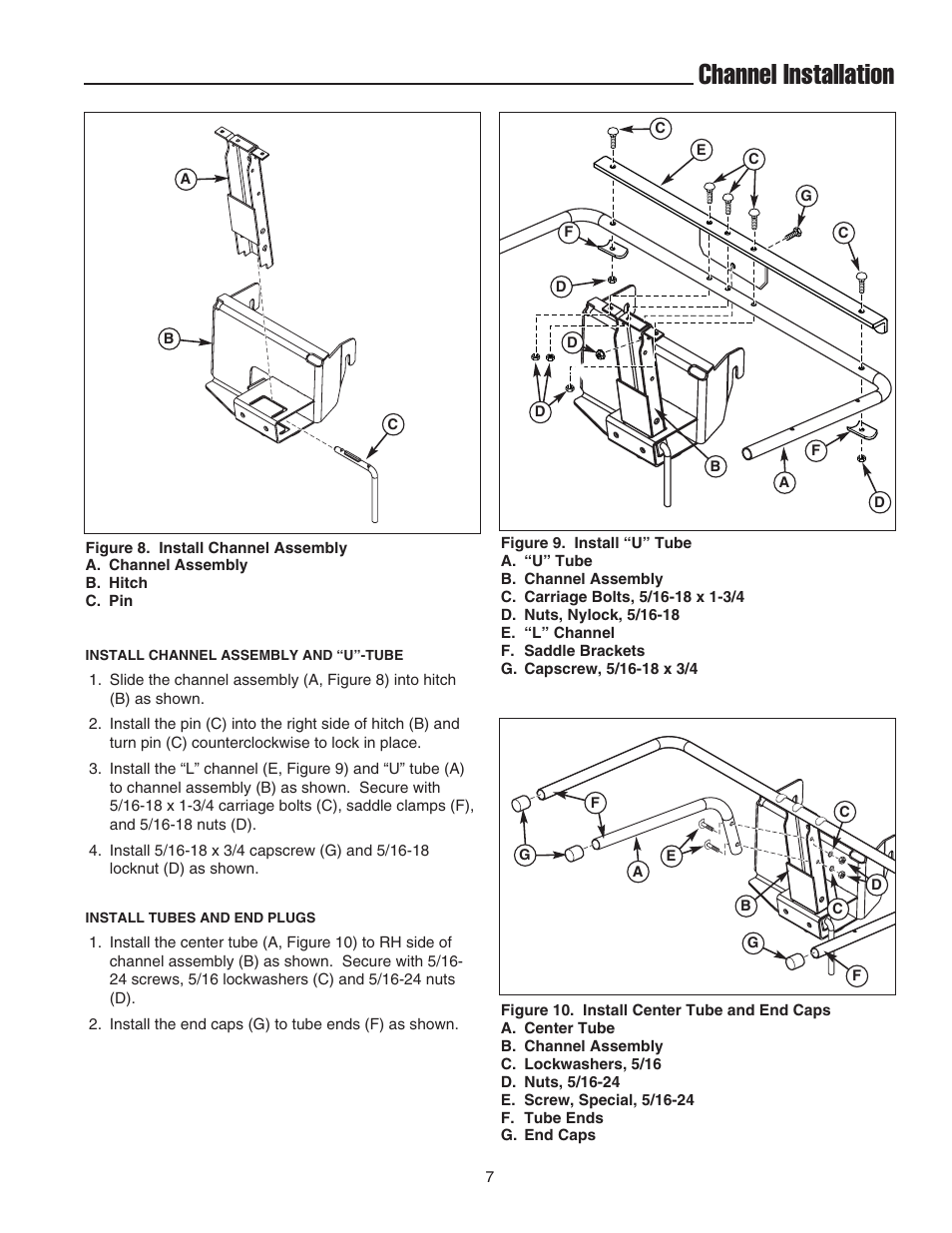Channel installation | Snapper 1733419 User Manual | Page 9 / 14