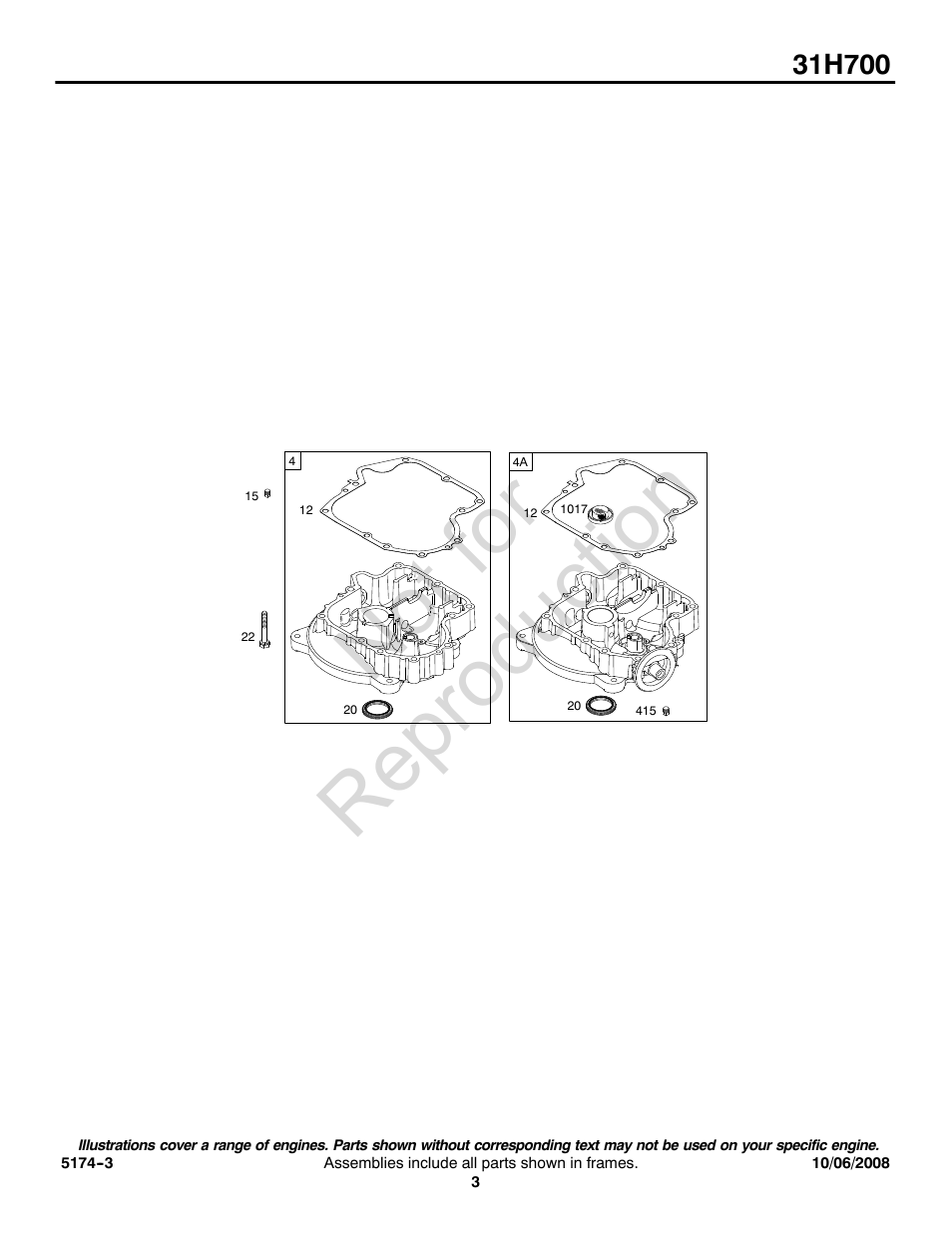 Not for reproduction | Snapper 31H700 User Manual | Page 3 / 16