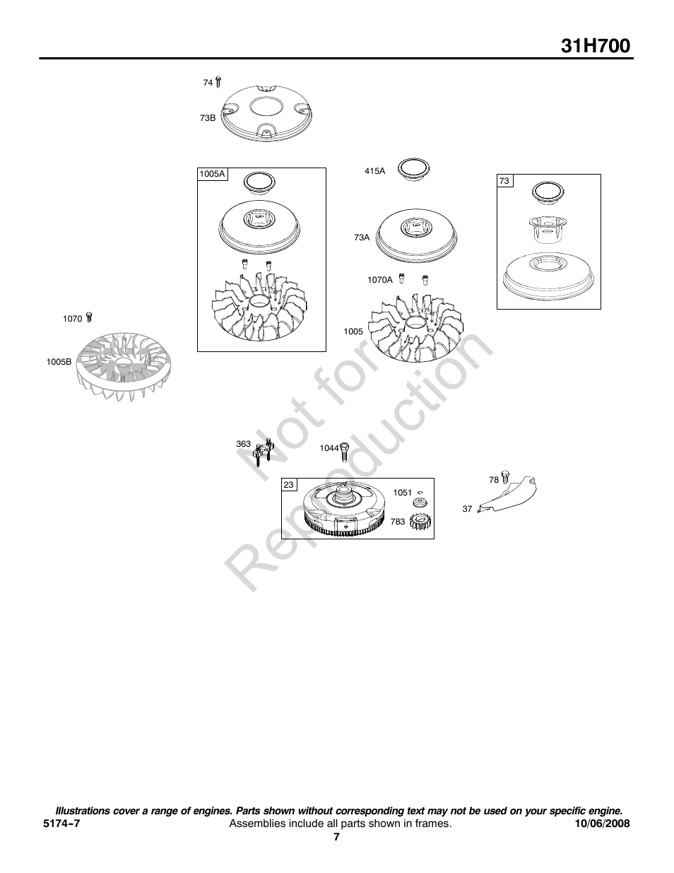 Not for reproduction | Snapper 31H700 User Manual | Page 7 / 16