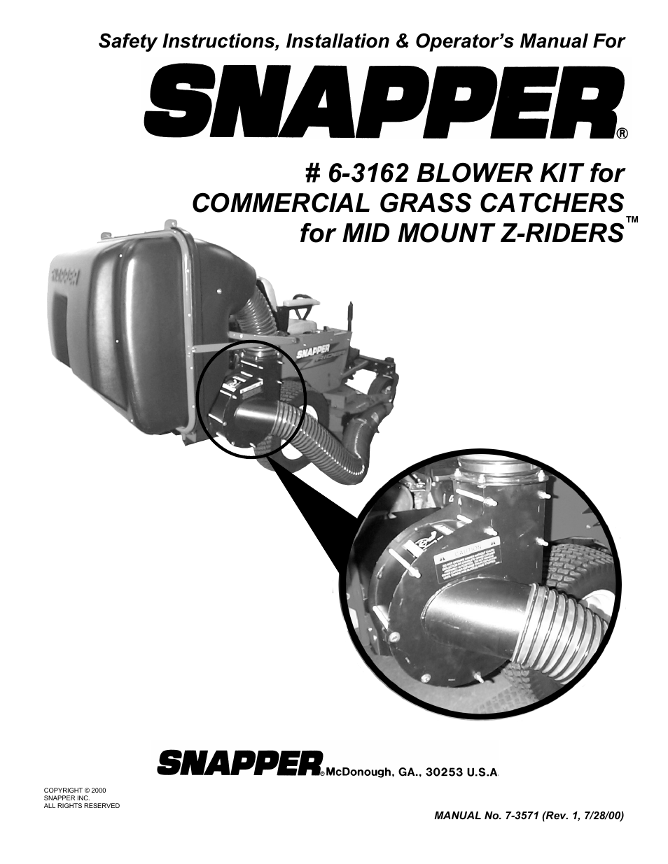 Snapper 7-3571 User Manual | 17 pages