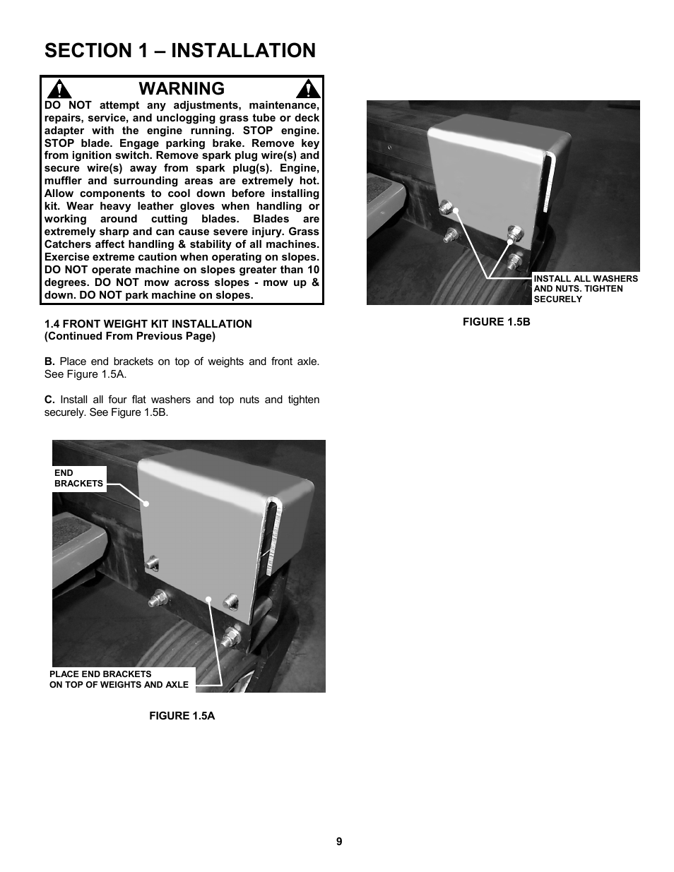 Warning | Snapper 7-3571 User Manual | Page 9 / 17