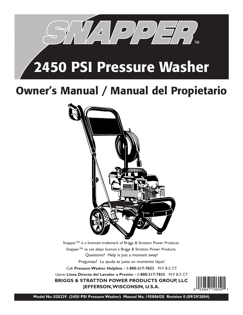 Snapper 020229 User Manual | 32 pages
