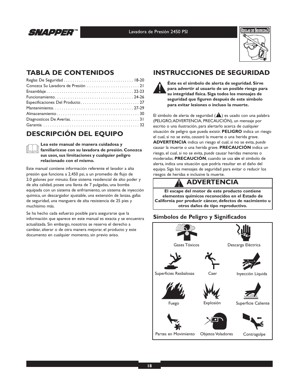 Snapper 020229 User Manual | Page 18 / 32