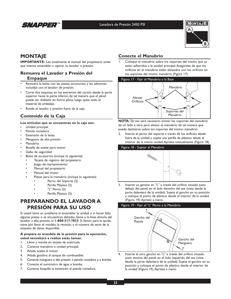 Snapper 020229 User Manual | Page 22 / 32