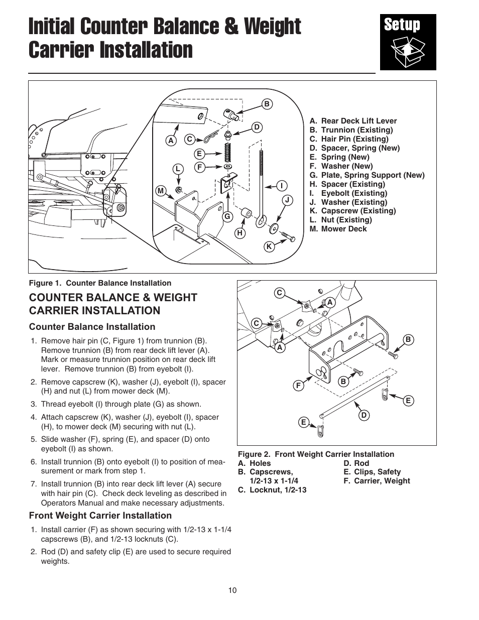Counter balance & weight carrier installation | Snapper 1695064 User Manual | Page 12 / 18