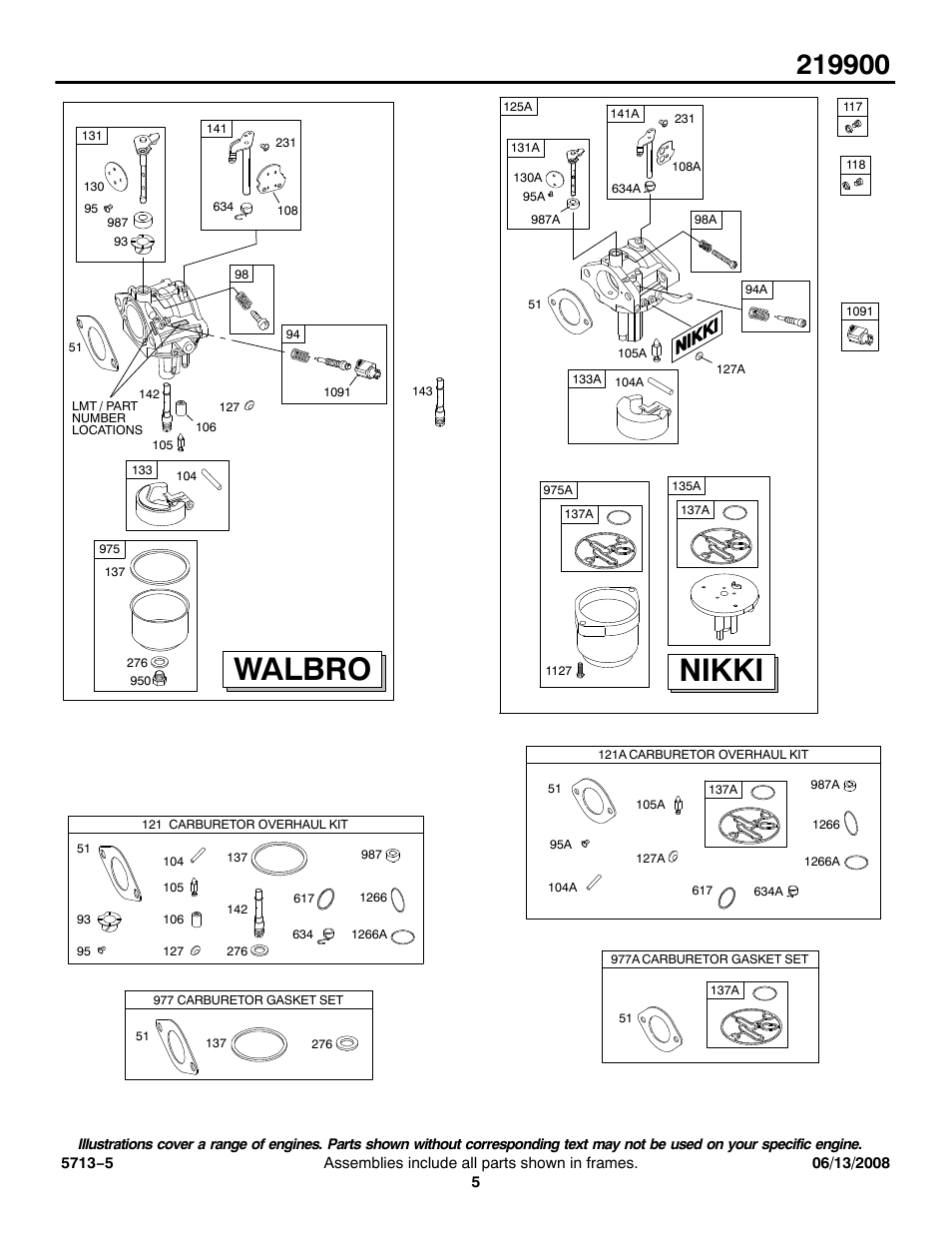 Walbro, Nikki | Snapper 219900 User Manual | Page 5 / 15