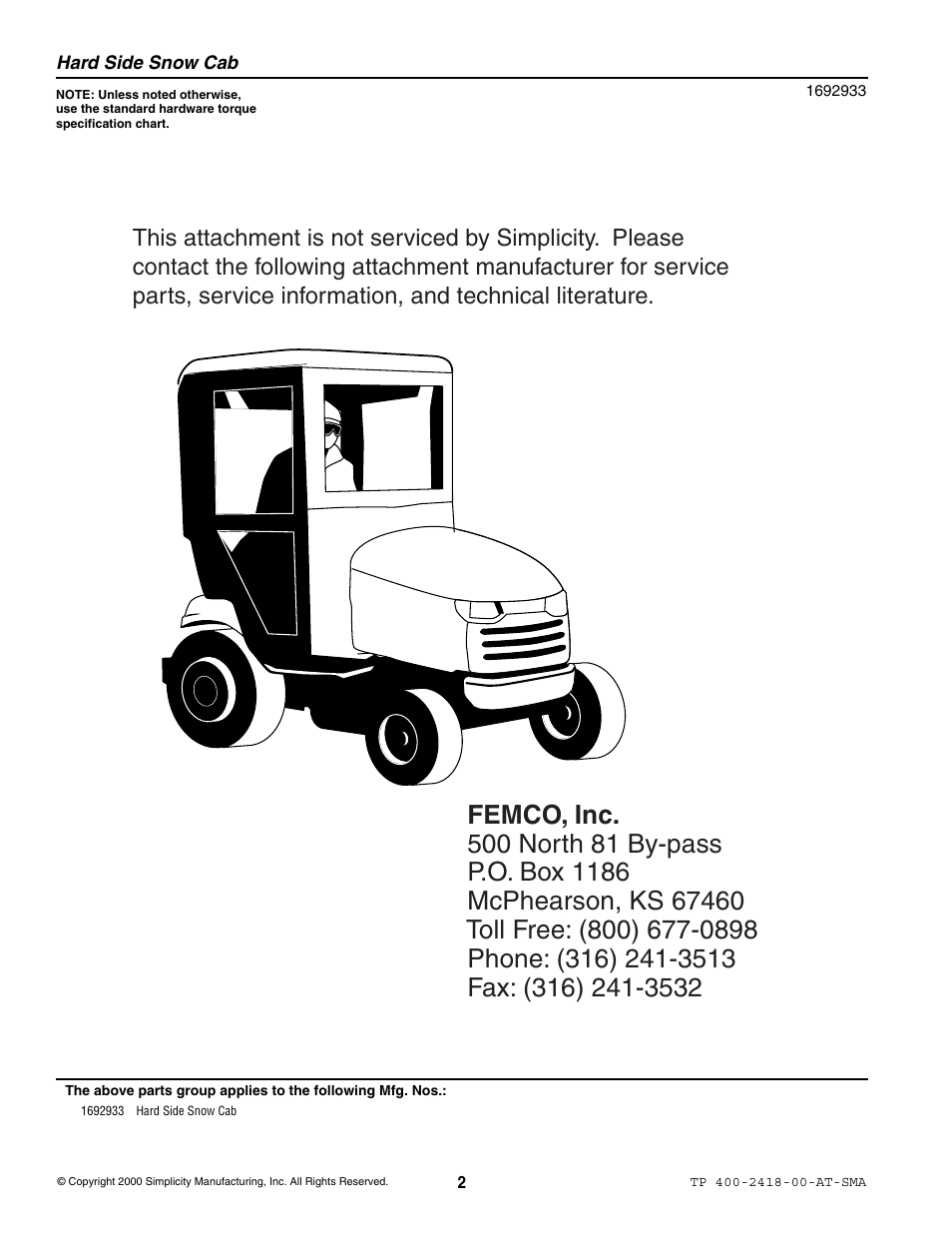 Snapper 2418 User Manual | Page 2 / 4