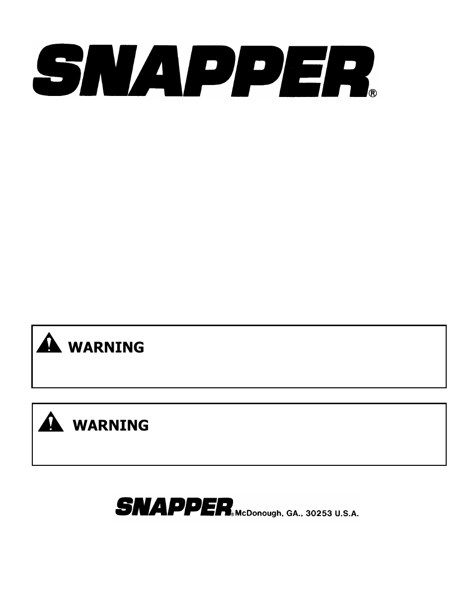 Safety instructions & operator’s manual for, Important, Warning | Snapper ZM5201M  EN User Manual | Page 35 / 35