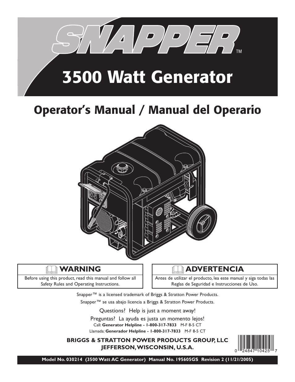 Snapper 3500 User Manual | 32 pages