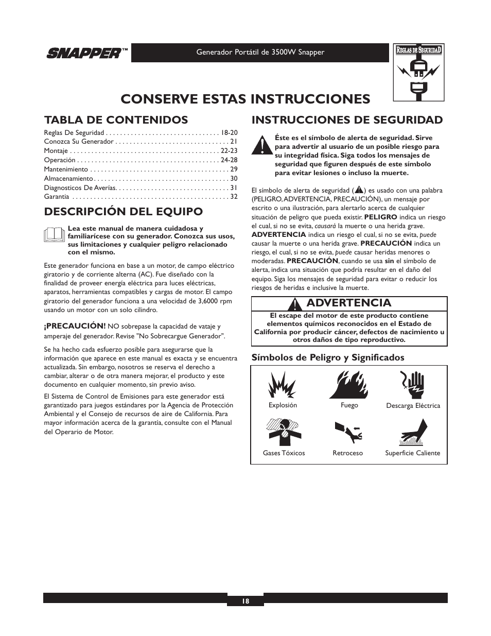 Snapper 3500 User Manual | Page 18 / 32