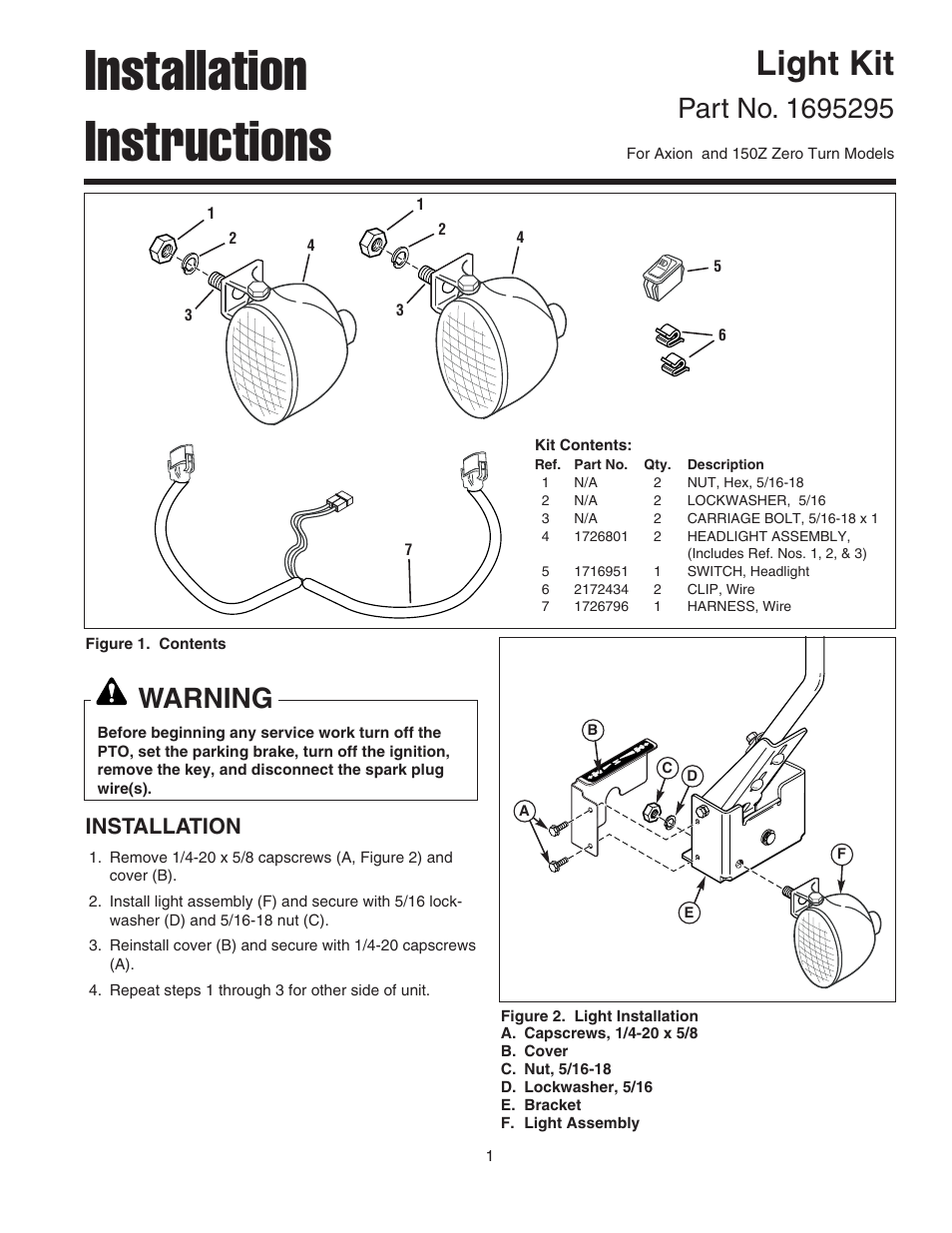 Snapper 1695295 User Manual | 4 pages