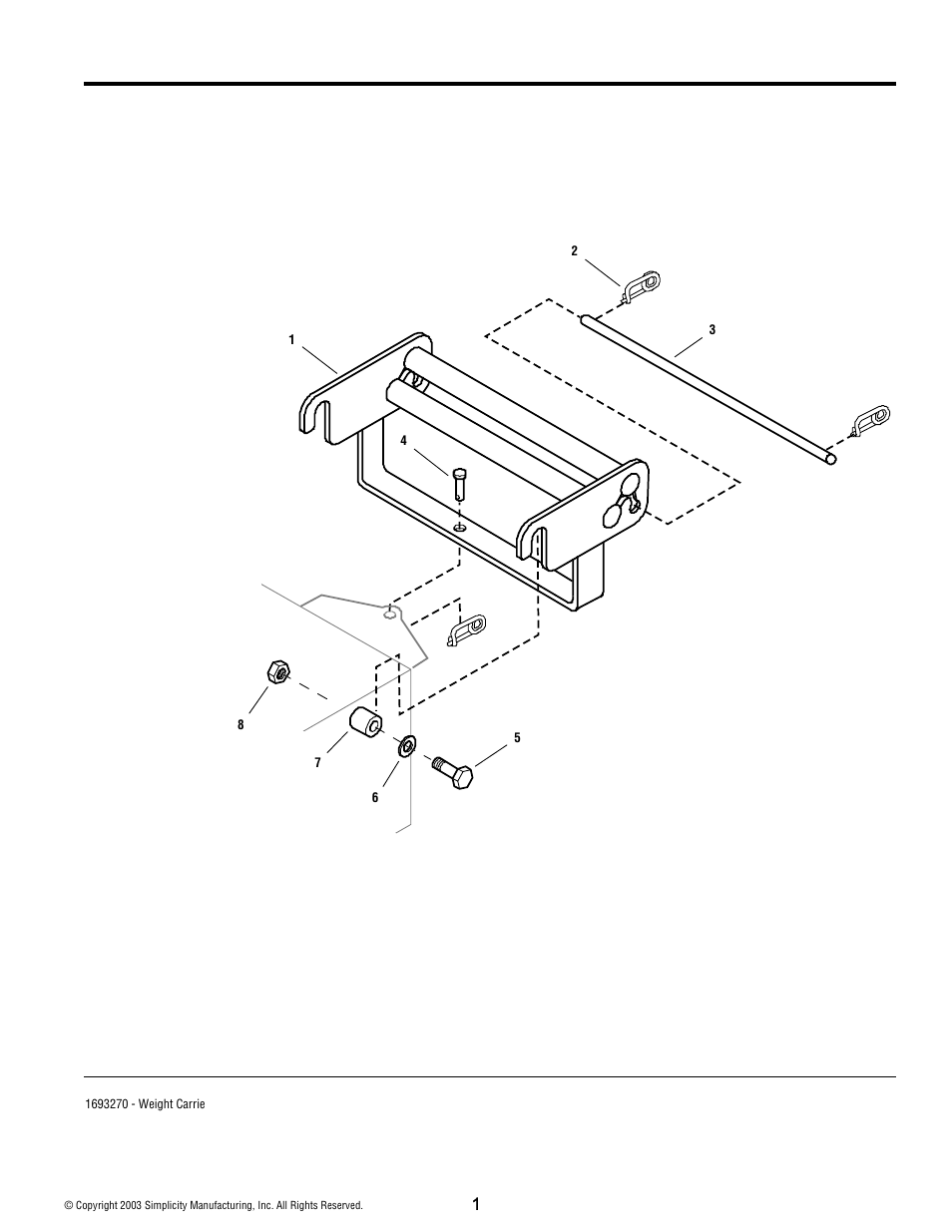 Carrier group - rear weight | Snapper 3913 User Manual | Page 2 / 4