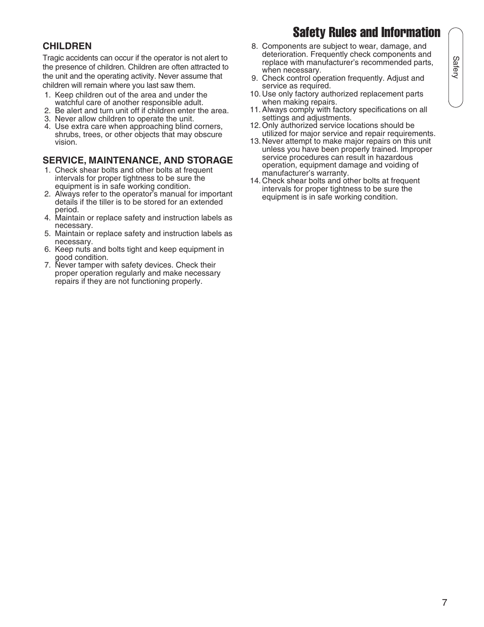Safety rules and information | Snapper 1695419 User Manual | Page 7 / 22