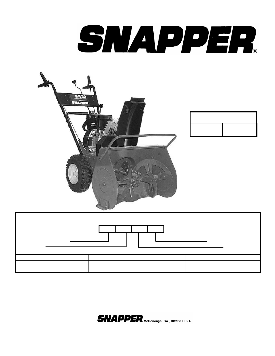 Snapper I55224 User Manual | 21 pages