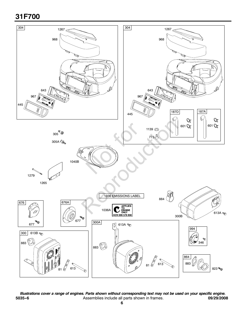 Not for reproduction | Snapper 31F700 User Manual | Page 6 / 20