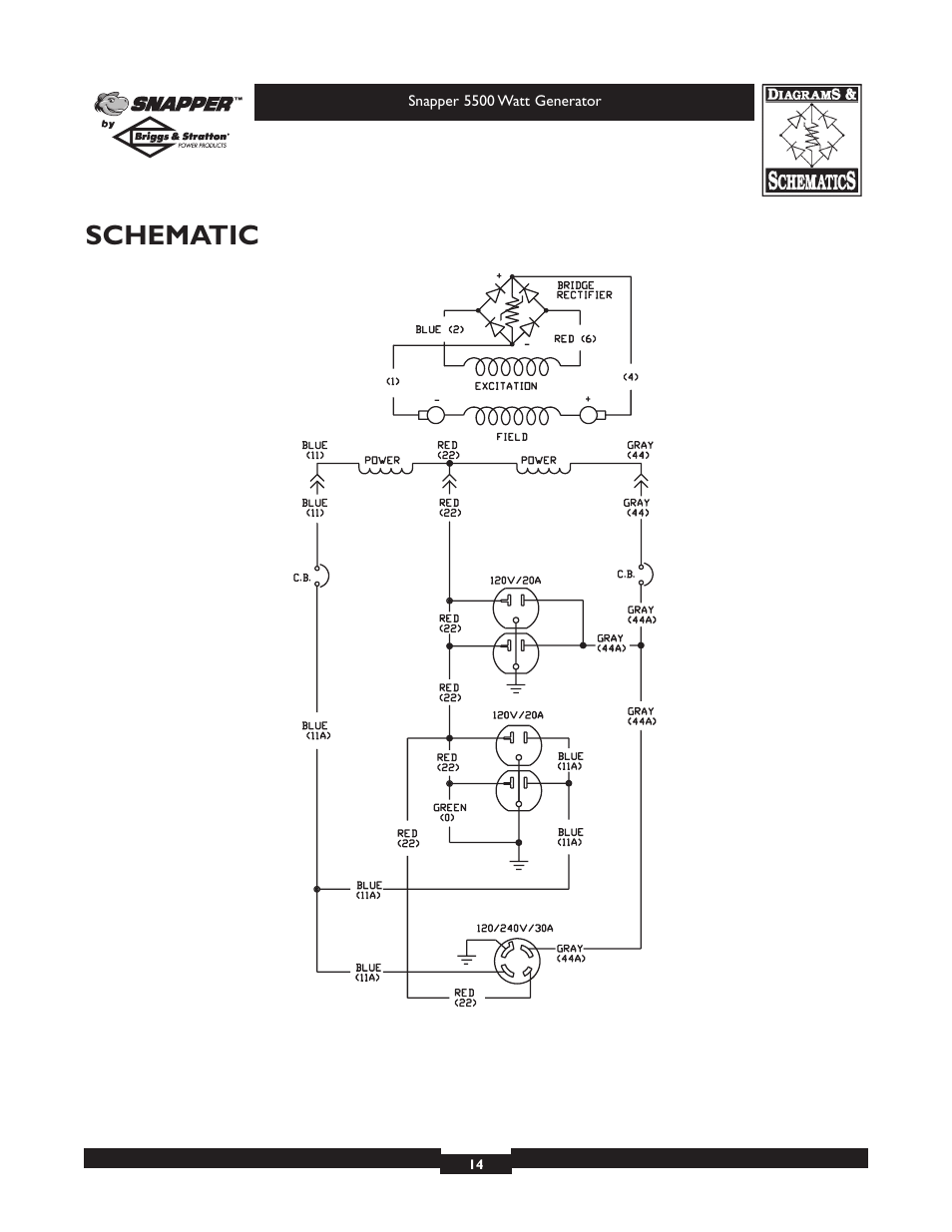 Schematic | Snapper 1668-0 User Manual | Page 14 / 20