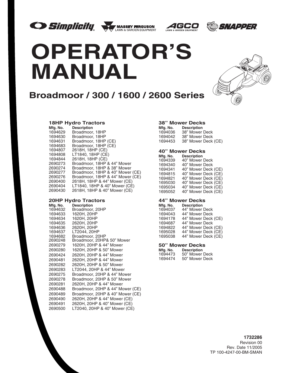 Snapper 1600 Series User Manual | 48 pages