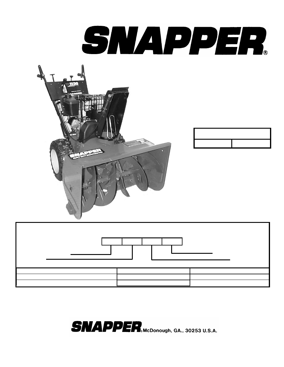 Snapper E9266 User Manual | 24 pages