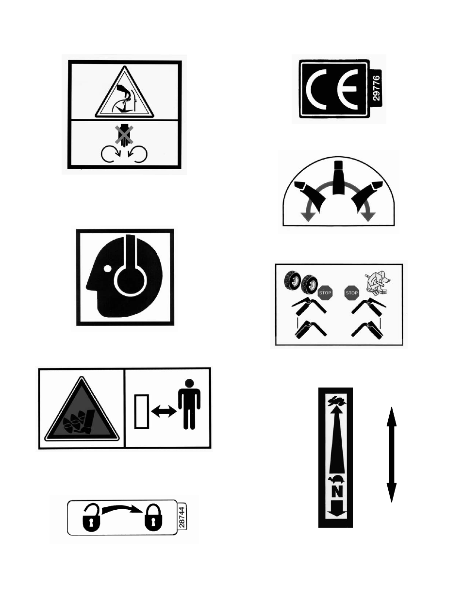 Decals: symbols and safety labels | Snapper E9266 User Manual | Page 5 / 24