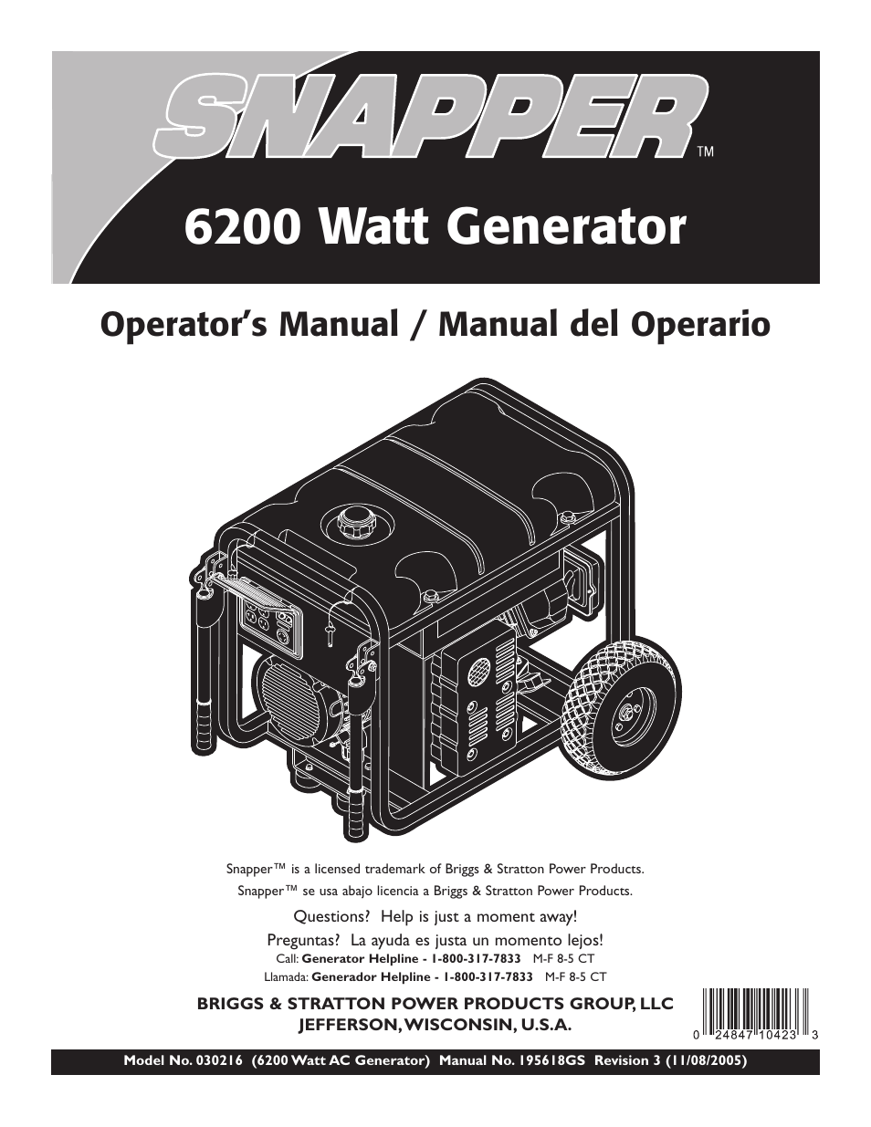 Snapper 6200 User Manual | 32 pages