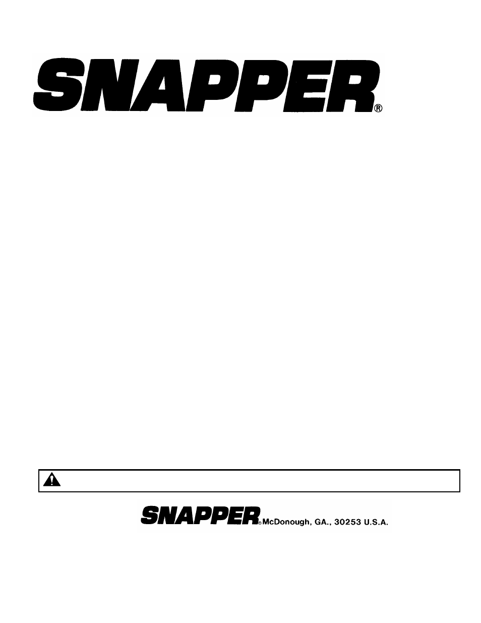 Safety instructions & operator’s manual for, Warning | Snapper EI55224 User Manual | Page 24 / 24