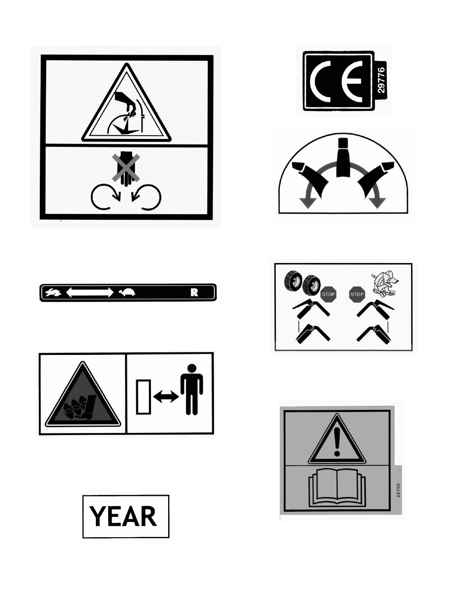 Decals: symbols and safety labels | Snapper EI55224 User Manual | Page 5 / 24